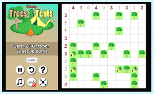 Trees & Tents Logic Puzzles and Games Online
