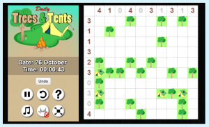 🕹️ Play Daily Trees and Tents Game: Free Online Grid Logic Puzzle Video  Game for Kids & Adults