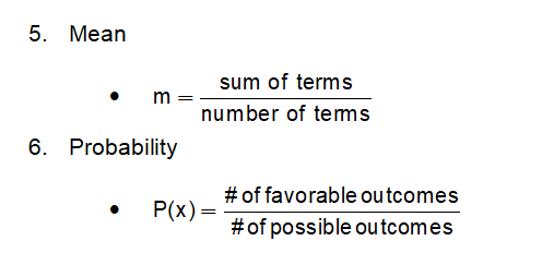 statistics probability formulas