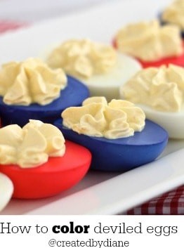 red white and blue deviled eggs independence day eggs